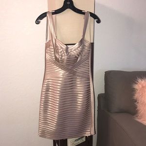 Rose gold BCBG bandage dress